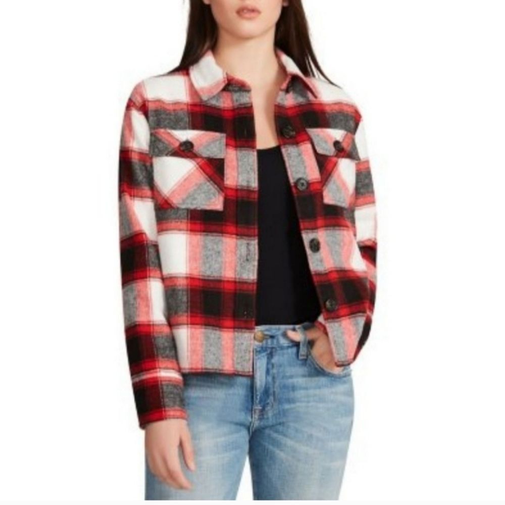 BB Dakota By Steve Madden Boxy Flannel Plaid Shacket Size XS